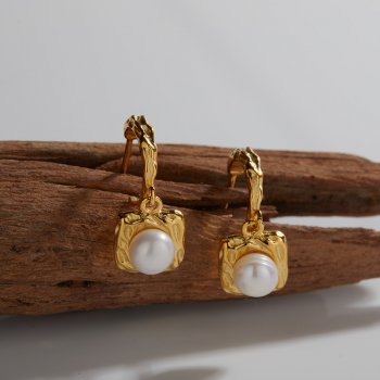 S925 Sterling Silver Earrings With Natural Pearls Women Vintage and Simple Stud Earrings